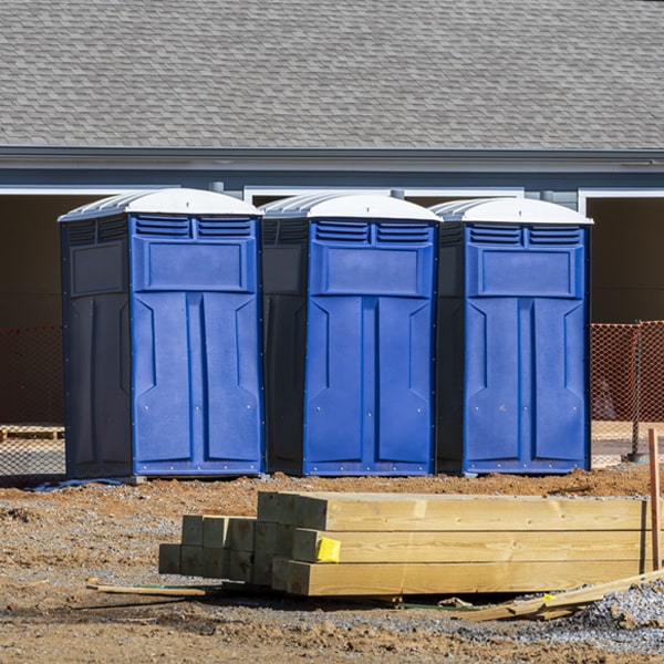 how often are the porta potties cleaned and serviced during a rental period in Lakeside